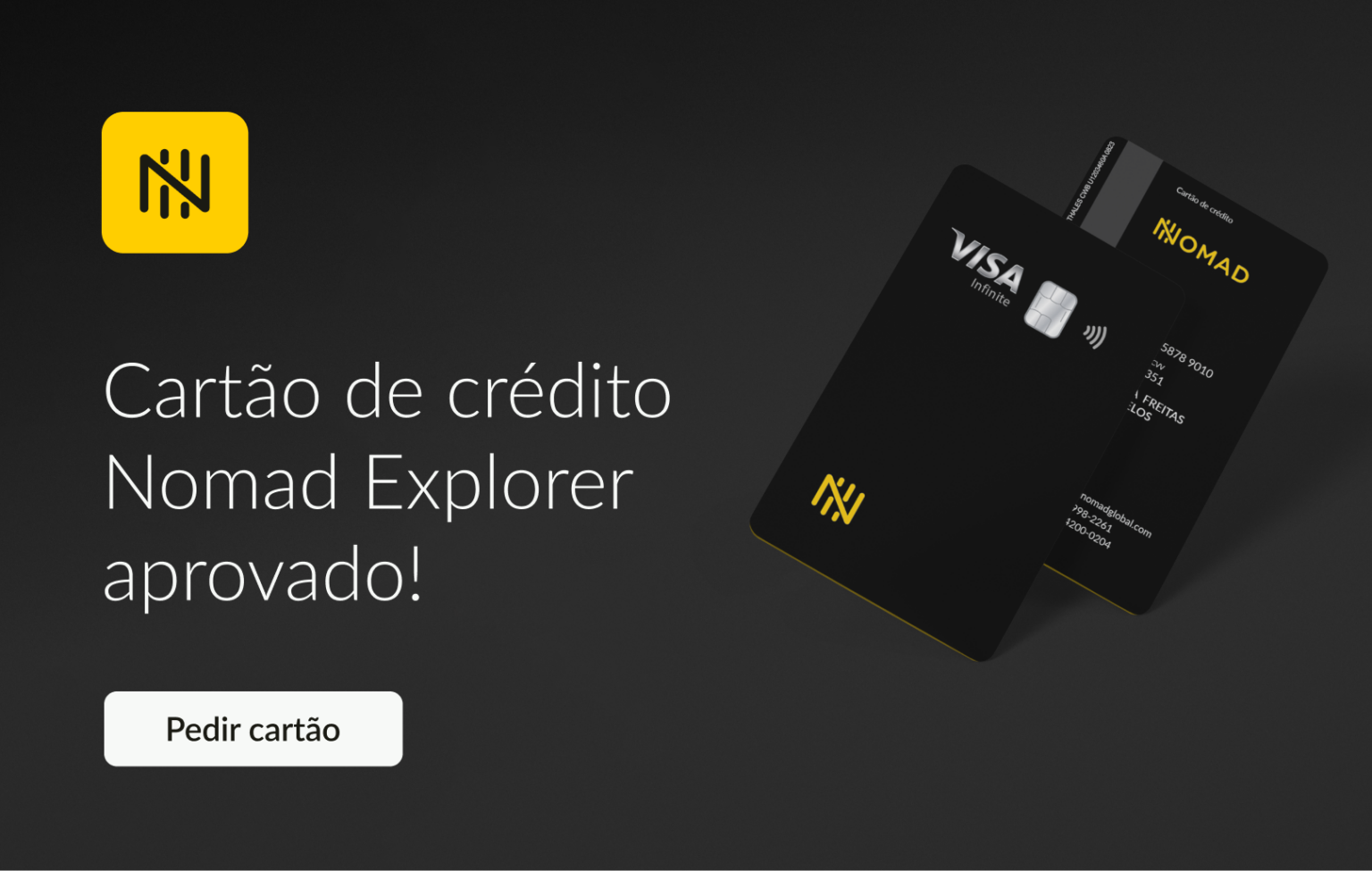 Nomad lança cartão de crédito Nomad Visa Infinite Cartões Milhas e