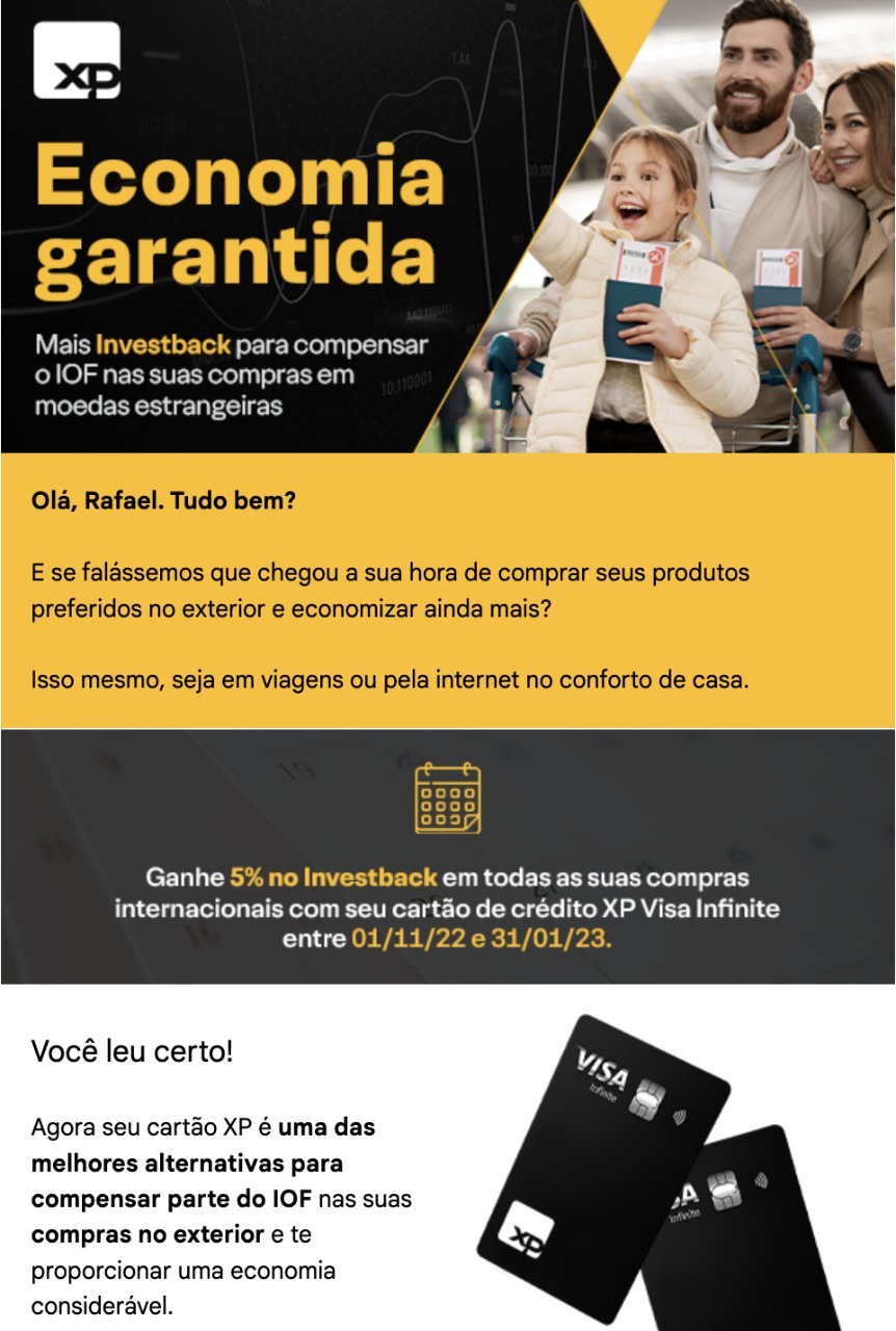 Xp Visa Infinite Oferece 5 De Cashback Em Compras Internacionais Cartões Milhas E Viagens 2748