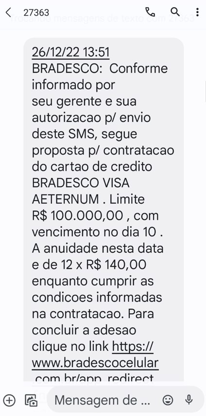 Tríplice piora no Bradesco Visa Infinite Aeternum: anuidade de R$ 1.848,  renda mínima de R$ 70k e limite mínimo de R$ 150k